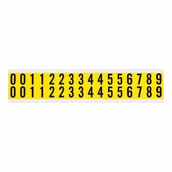 Brady Number Label Set, Vinyl Cloth, 3/4 in H, 5/8 in W 34210