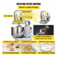 thumbnail image 4 of Commercial Food Mixer 30 Qt 1100W 3 Speed Adjustable Heavy Duty Mixer for Bakery Restaurant Pizza Dough - Stainless Steel Bowl & Attachments, 4 of 7