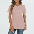 thumbnail image 5 of SUNBS T Shirts for Women Short Sleeve Crew Neck Plain Tee Casual Summer Top Women Blouses, 5 of 7