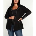 thumbnail image 1 of Belldini Womens Faux-Leather Knit Sweater, Black, Plus Size, 3X, 1 of 1