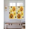 thumbnail image 2 of Sunflower 2 Panel Kitchen Curtains for Windows, Yellow Floral Elegant Flowers Pastoral Bathroom Privacy Curtain, Home Décor Window Treatment for Bedroom/Living Room 55"x45", 2 of 6