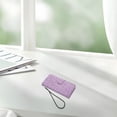 thumbnail image 1 of Raindrops Decorative Purple Flip Case for Cell Phone with Cherry Blossom Cat Design and Built in Card Slots, 1 of 7