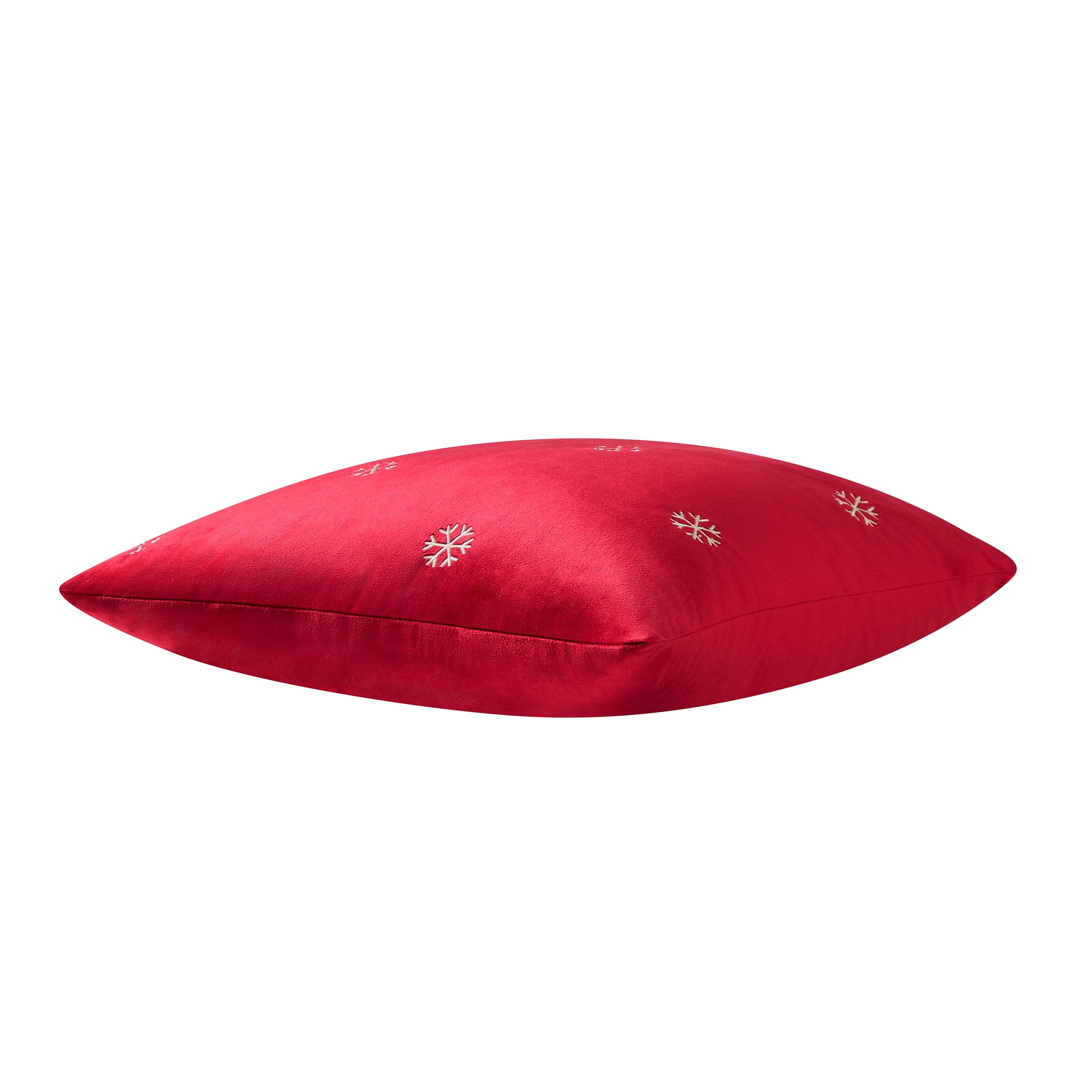 My Texas House 18" x 18" Red Velvet Snowflake Decorative Pillow Cover