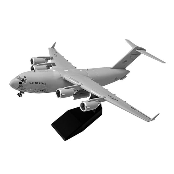 Avión de transporte de la Fuerza aérea de EE. UU. a escala 1/200, modelo de avión decorativo de aleación con base para estantería de casa, decoración