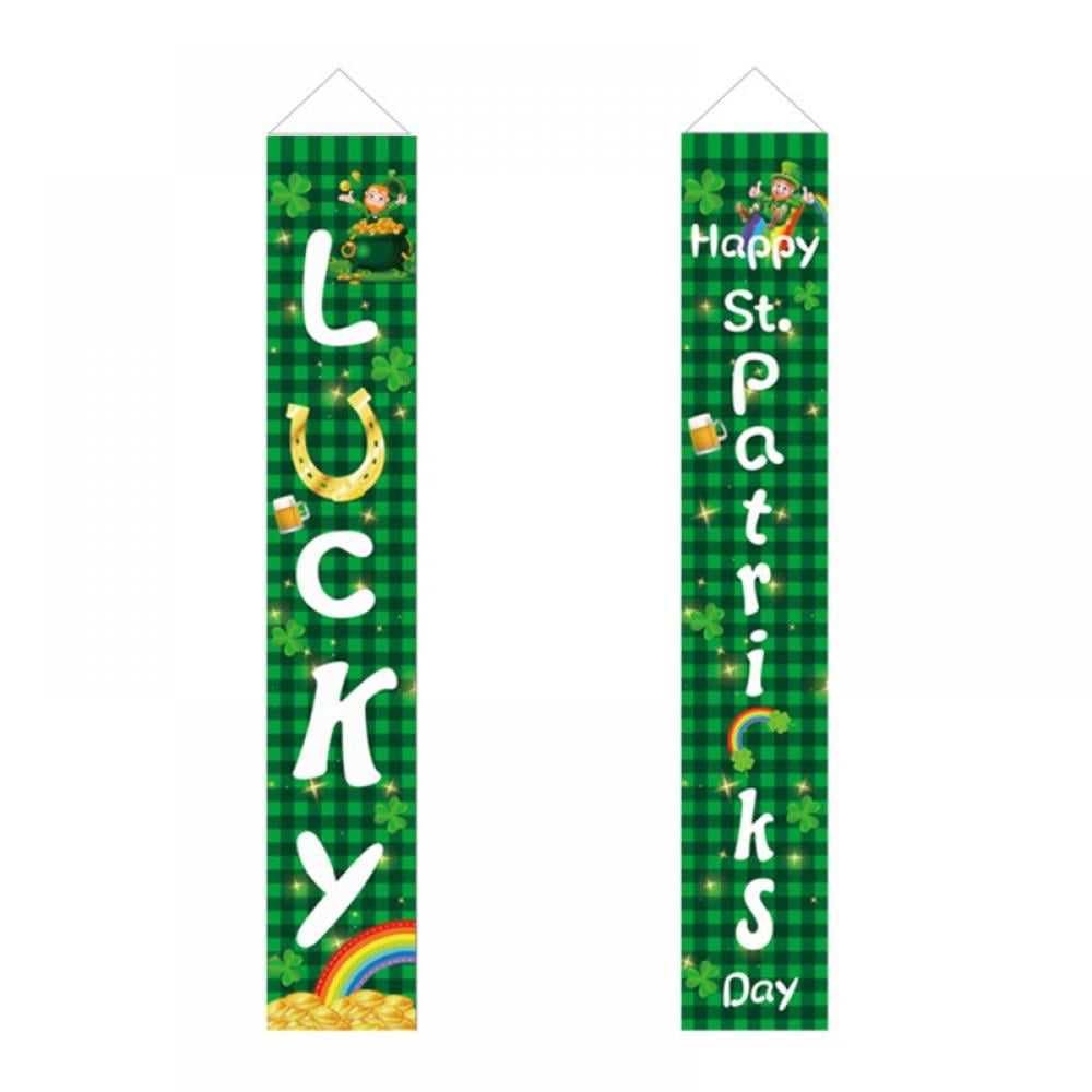 Details about   St Patrick's Day Banner Decorations Shamrock Porch Sign Home Outdoor Indoo... 