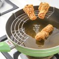 thumbnail image 4 of ENJOYW 24/26/28/30cm Stainless Steel Semi-circular Frying Pan Oil Drain Rack Shelf Frying Pan Rack, 4 of 7