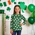 thumbnail image 2 of Tauxra Chandail de la Saint-Patrick pour Adultes, T-Shirt à Manches 3/4 Imprimé Col Rond, T-Shirt Graphique Trèfle Décontracté à Manches Longues pour Activités Festives, 2 of 6