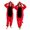 Red, variant on Ruyang Kids Plush Hooded Jumpsuit Dinosaur Button Down Long Sleeve Bodysuits with 3D Spiked Tail Boys Girls Animal Theme Party Outfit