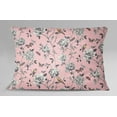 thumbnail image 3 of S4Sassy Bird & Floral Print Sham Pillow Case Coral Pink Cotton Poplin Cushion Cover 1 Pair-24 x 36 Inches, 3 of 5