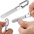 thumbnail image 2 of 1PC Metal Nail File with Keychain Handle,Stainless Steel Double-Sided Grit Fingernail File ,Portable Nail Polisher, Nail Filer for Home,Travel and Gift Use,Easy to Use and Carry(Silver), 2 of 5