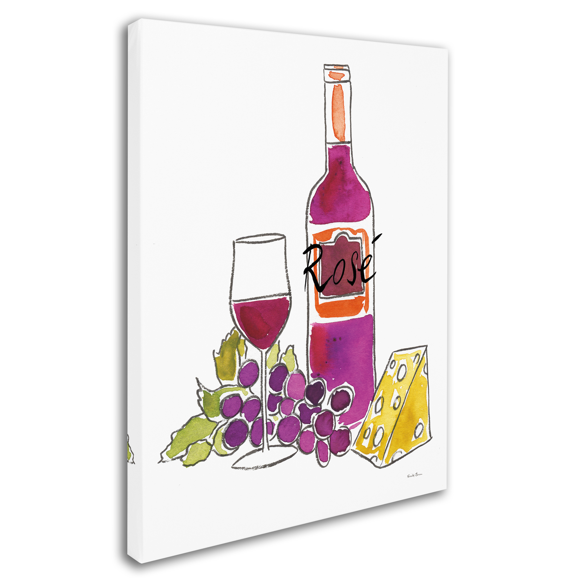 Trademark Fine Art 'Wine Time III Rose' Canvas Art by Farida Zaman
