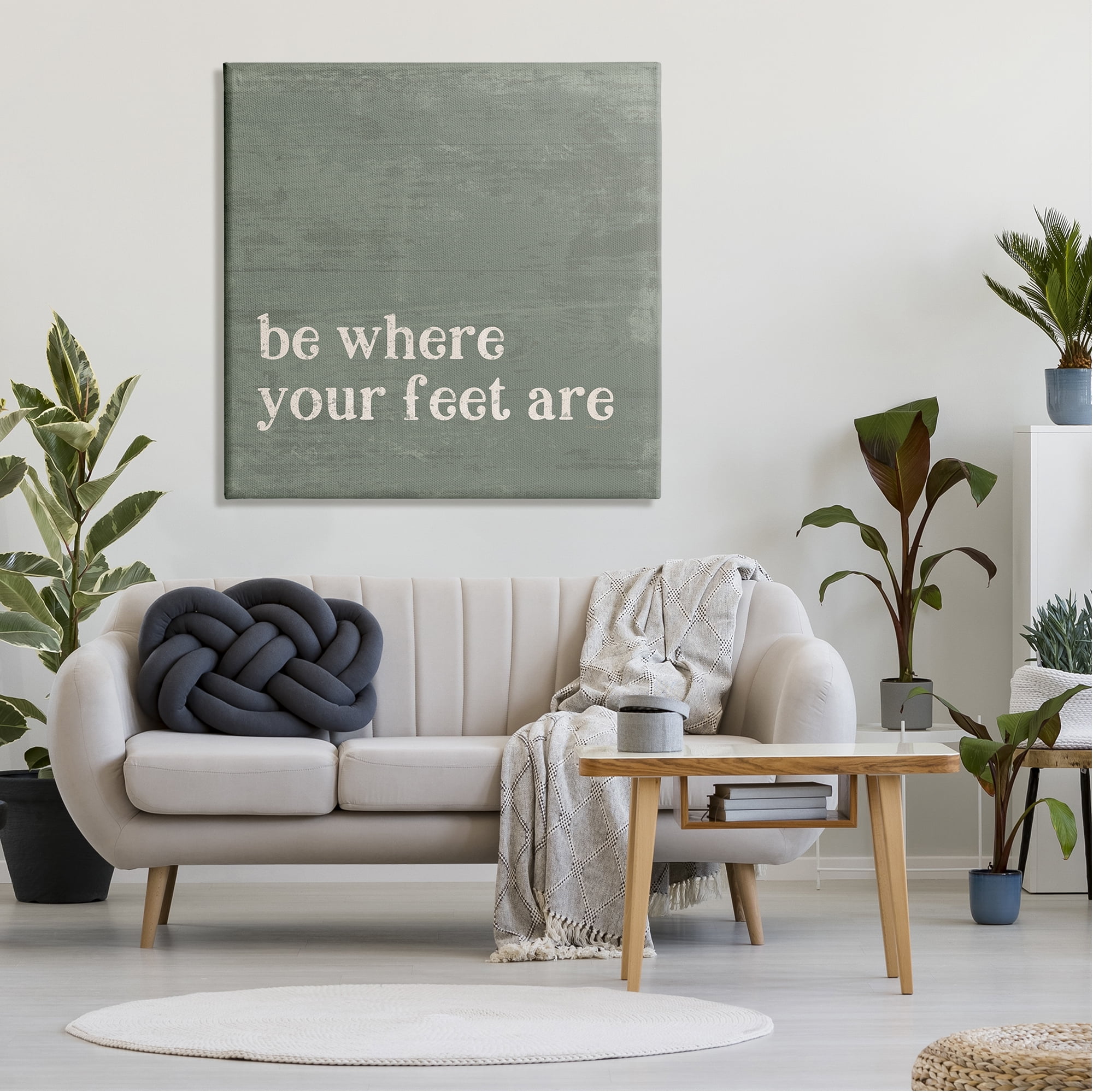 Stupell Industries Stay Grounded Inspiring Rustic Typography Phrase Graphic Art Gallery Wrapped Canvas Print Wall Art, Design by Jennifer Pugh
