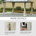 thumbnail image 5 of Outsunny 10' X 10' Universal Gazebo Sidewall Set with Panels,Hooks and C-Rings Included for Pergolas and Cabanas,Beige,Beige Polyester Garden Outdoor Canopies Gazebos Umbrellas Shades, 5 of 9