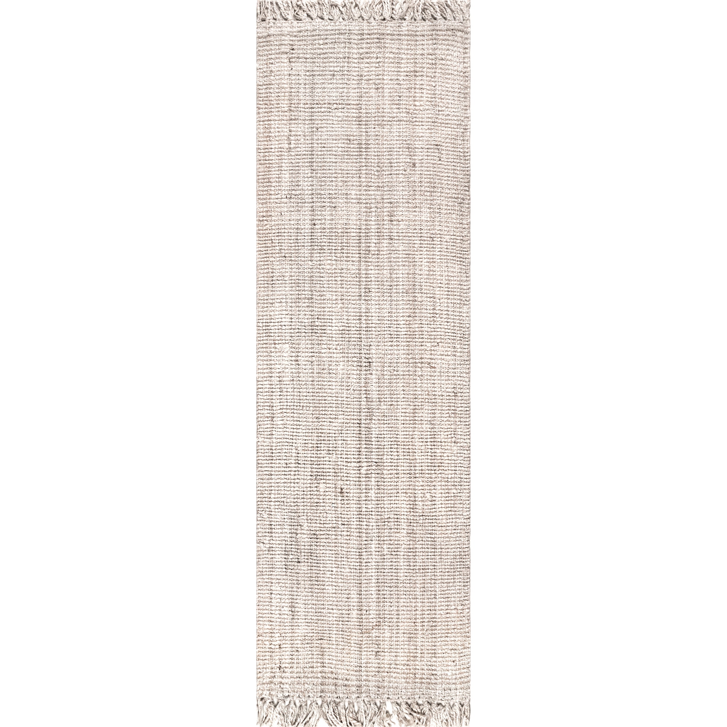 nuLOOM Daniela Chunky Jute Off-White 2' 6" x 12' Farmhouse Runner Rug