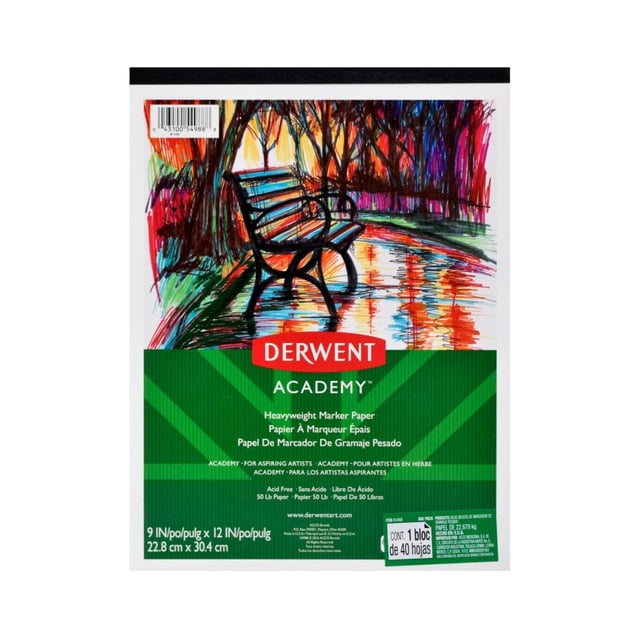 Block P Marcador 22.8x30.4cm Derwent 1 Pieza 40 Hojas
