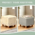 thumbnail image 6 of SCRAWLGOD Swan Floral Print Light Beige Footstool Slipcover, Square Ottoman Cover Footrest Sofa Slipcovers Soft Footstool Covers Slipcovers Stretch Furniture Protector with Anti-Slip Band, 6 of 7