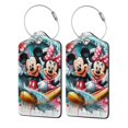 thumbnail image 1 of Mickey Mouse And Minnie Mouse Luggage Tags for Suitcases Travel ID Identification Labels Set for Bags-2 PCS, 1 of 5