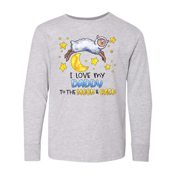 Inktastic I Love my Daddy to the Moon and Back Cute Sheep Long Sleeve Youth T-Shirt