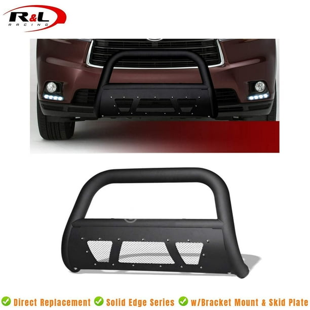 R&L Racing Matte Black Studded Mesh Bull Bar Brush Push Bumper Guard
