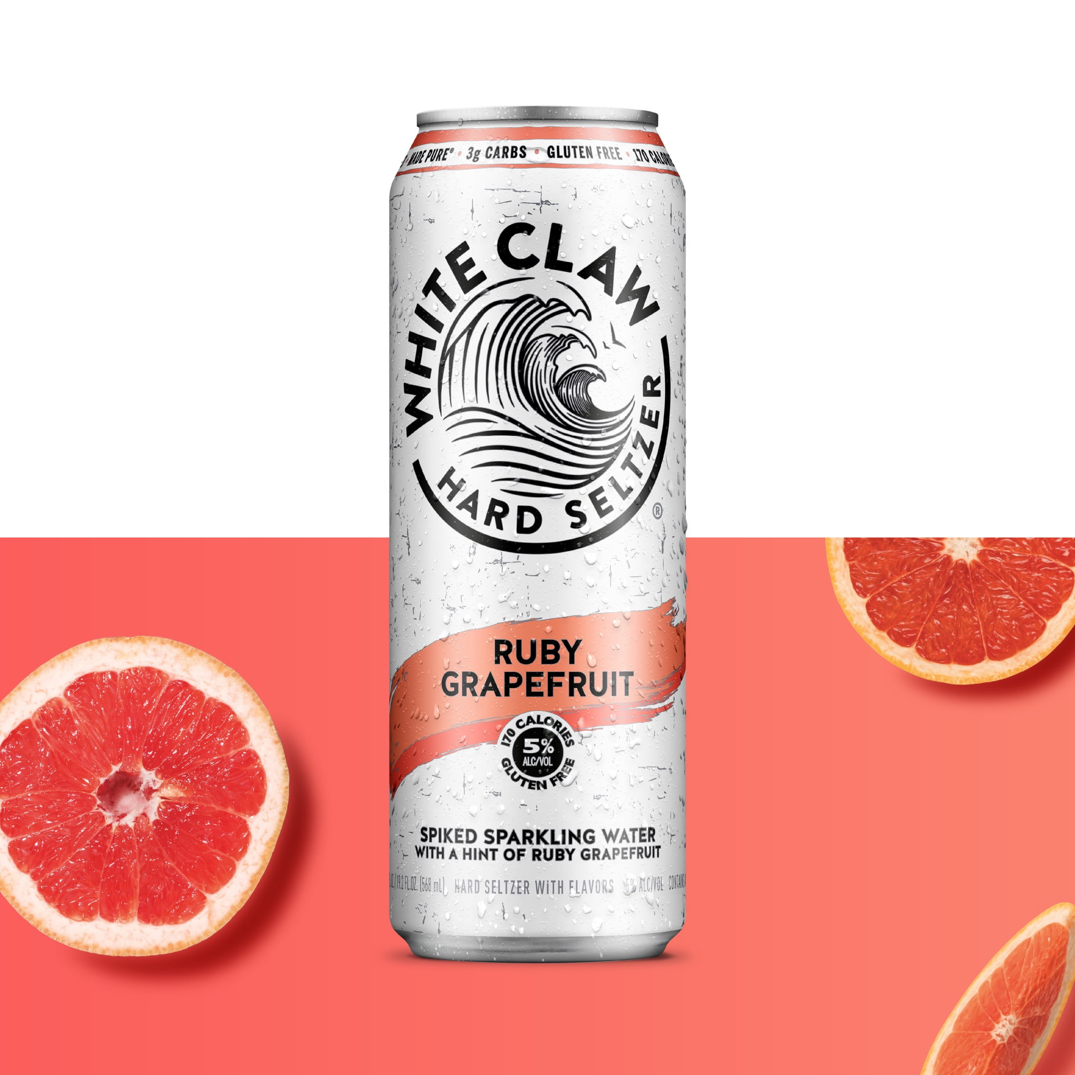 (2 pack) White Claw Hard Seltzer Ruby Grapefruit, 19.2 fl oz Can, 5% ABV