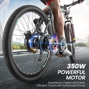 Gocio 26 Electric Bike, 350W Electric Bike for Adults 19.8MPH Electric Mountain Bike, LCD, Lockable Suspension Fork, 374.4Wh 36V Battery UL2849 Certified, 21-Speed E-Bikes Adult Electric Bicycle