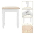 thumbnail image 4 of Gymax Coiffeuse Table de Maquillage Tabouret Ensemble avec Miroir Pliant 4 Tiroirs Blanc, 4 of 9