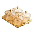 thumbnail image 5 of kowaku Dried Fruit Plate Appetizer Serving Tray, Luxury Divided Serving Dishes Candy Nuts Dish with Lid for Living Room Dried Fruit, 4 Round Discs, 5 of 9