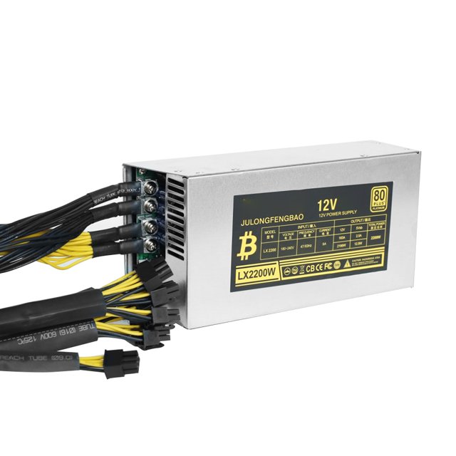Jinnoda 2200W Desktop ETH Power Supply Unit for BTC Bitcoin Ethereum Miner Mining