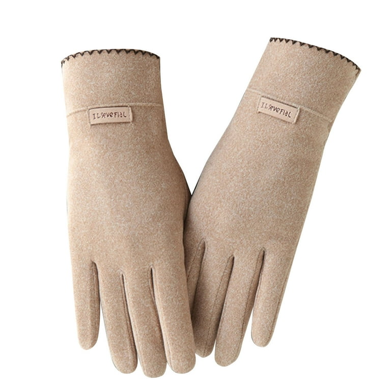 Korean Style 3D Cut Women's Touch Screen Gloves with Fleece