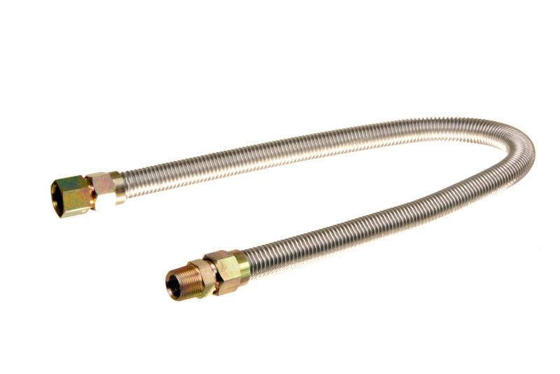 HPC Fire Stainless Steel Gas Flex Line, 7/8Inch ID with 3/4Inch MIP x