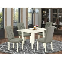 East West Furniture Dining Room Set Linen White, NDEL5-LWH-07