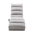 thumbnail image 6 of Armless Chaise Lounge, Linen Fabric Massage Recliner Chaise with Metal Legs, Modern Upholstered Long Lounge Chair for Living Room, Bedroom, Office, Light Grey, 6 of 9