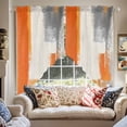 thumbnail image 2 of Orange Gray Swag Curtain Valance for Windows, Geometric Graffiti Color Block Abstract Modern Window Treatments Short Swag Topper for Kitchen Windows Bathroom Bedroom, 28"x36", 2 of 8