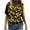 Yellow, variant on Ikevan Women Casual T-Shirt Floral Printing V-Neck Short Sleeve Pullover Blouse Tops