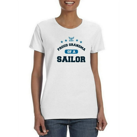 Proud Grandma Of A Sailor Shaped T-Shirt Women -Navy Designs, Female Small