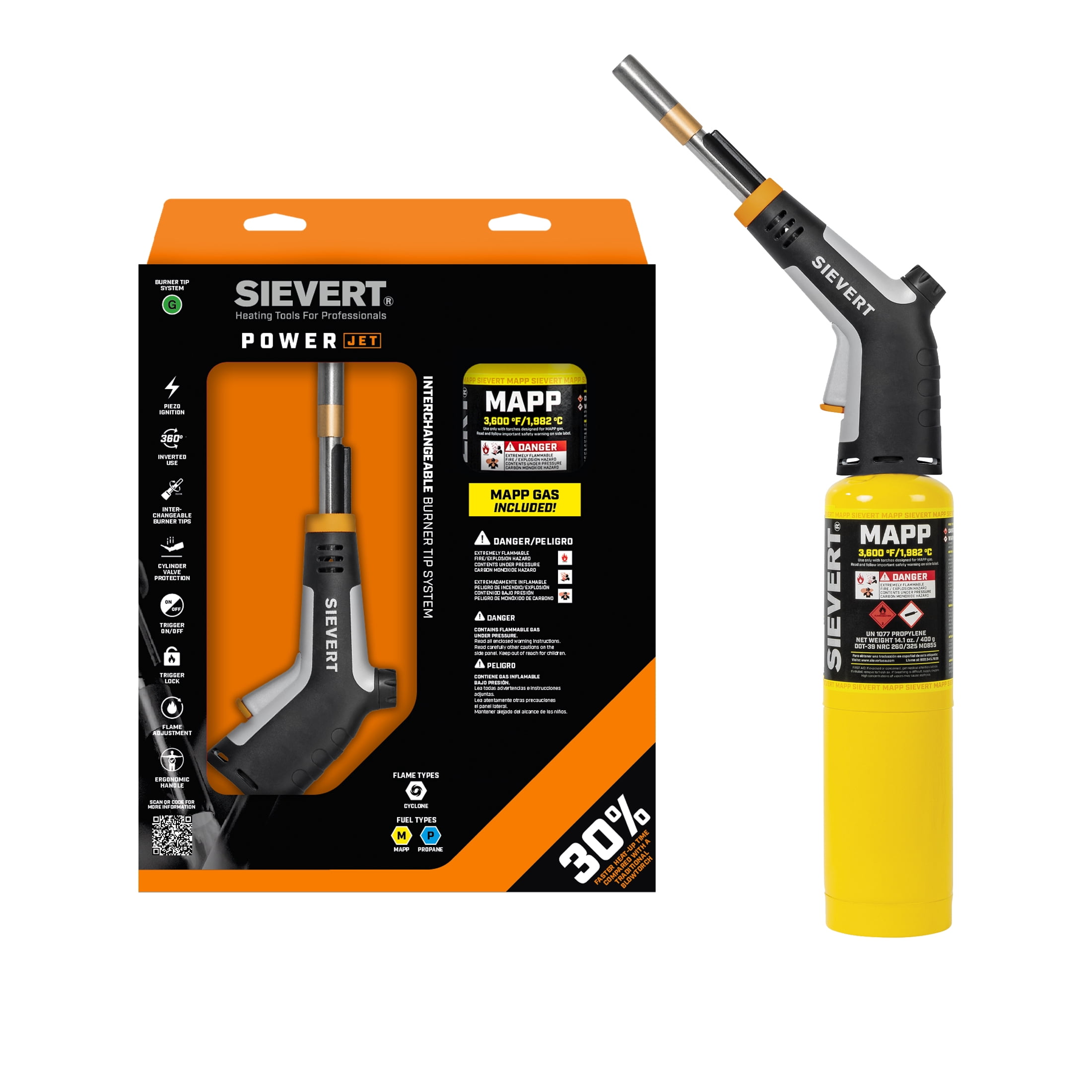 Sievert PowerJet 1" Kit & MAPP Gas