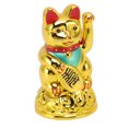 thumbnail image 5 of Lucky Cat Ornament Hand Waving Plastic Electric Cat Sculpture for Home Decoration Gift Giving 4.5in Gold MLY45A, 5 of 5