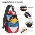 thumbnail image 3 of ZICANCN Crossbody Sling Bags for Women Men,Antigua and Barbuda Metallic Style Flag Casual Shoulder Backpacks for Hiking Daypacks, 3 of 9