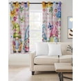 thumbnail image 2 of Easter Eggs Blackout Curtains for Bedroom Living Room Darkening Curtains 63 Inches Long Spring Floral Gnomes Plants Butterflies Pink Plaid Window Curtain 2 Panels Set Window Treatment Drapes 42"x63", 2 of 9