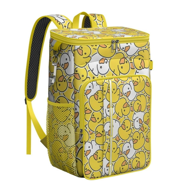 Cluck Chicken Pattern Insulated Backpack Cooler, Leakproof Waterproof Cooler Bag, Cute Cartoon Lunch Backpack for Students, Farmers, Camping, Beach