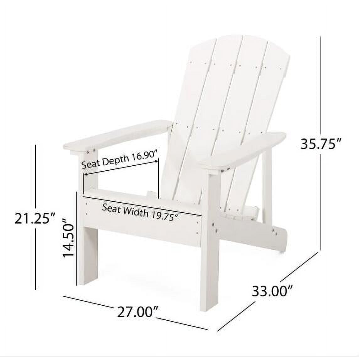 Classic Pure White Outdoor Solid Wood Adirondack Chair Garden Lounge Chair