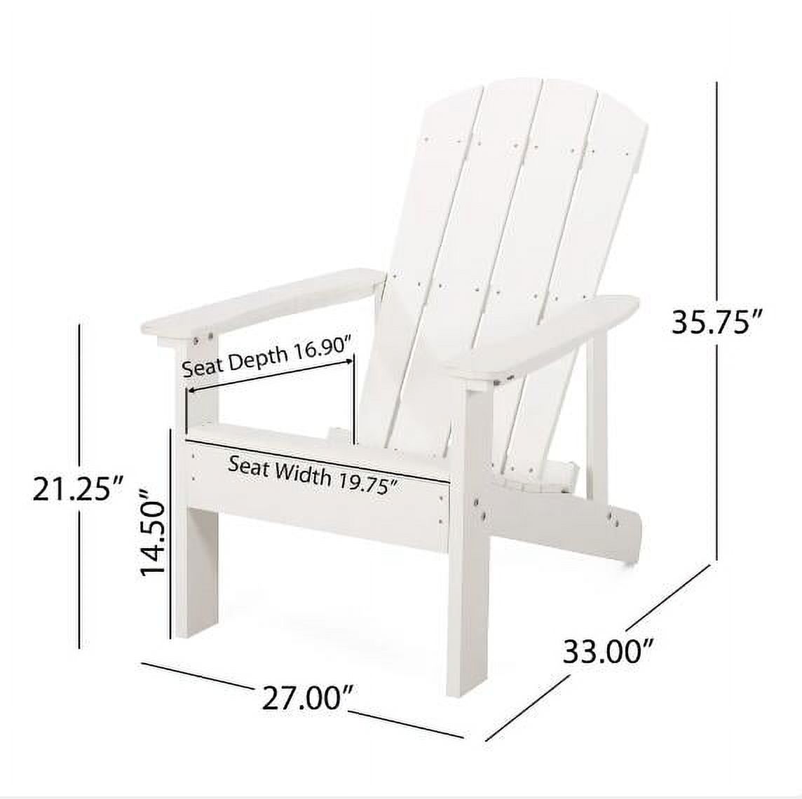 LANTRO JS Classic Pure White Outdoor Solid Wood Adirondack Chair Garden Lounge Chair - image 3 of 7