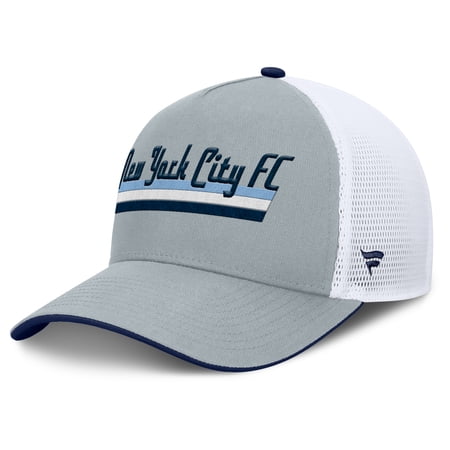 Men s Fanatics Gray New York City FC Knuckle Trucker Adjustable Hat