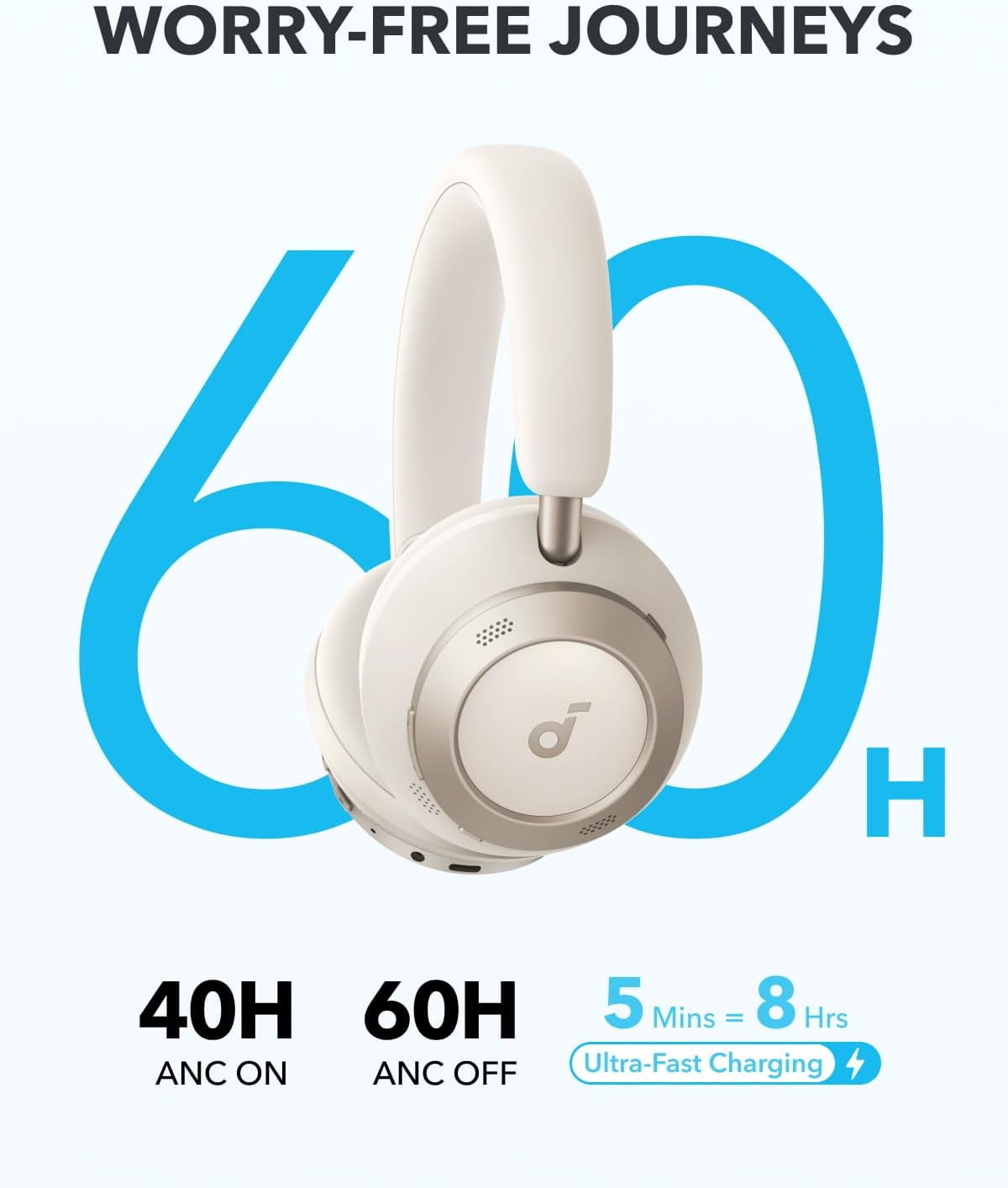 Soundcore Space One Pro, Adaptive ANC Headphones, Foldable Design