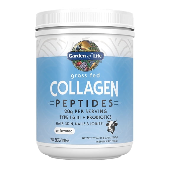 Garden of Life Grass Fed Collagen Peptides Powder, 28 Servings