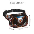 thumbnail image 4 of Lsque Sac Banane Carré à Double Couche Motif Aigle Chauve USA, Tissu en Sergé Durable avec Ceinture Réglable, Randonnée en Plein Air, Course, Sac de Voyage, 4 of 9