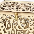 thumbnail image 2 of Caja de tarjeta de boda con cerradura Caja de regalo de madera rústica Portatarjetas para recepción de aniversario de boda Fiesta de bienvenida al bebé brillar Electrónica, 2 of 5