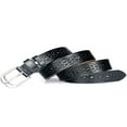 thumbnail image 2 of Womens Leather Buckle Adjustable Hollow Belt Waist Strap Waistband, 2 of 3