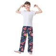 thumbnail image 2 of FORMRS Boys Pajama Pants with Pockets Size 6-8Y Kids Lounge Sleep Bottoms, Red Floral Flamingo, 2 of 8