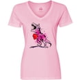 thumbnail image 3 of Inktastic Valentine's Day Graffiti T-Rex with Heart Shaped Candy Box Women's V-Neck T-Shirt, 3 of 5